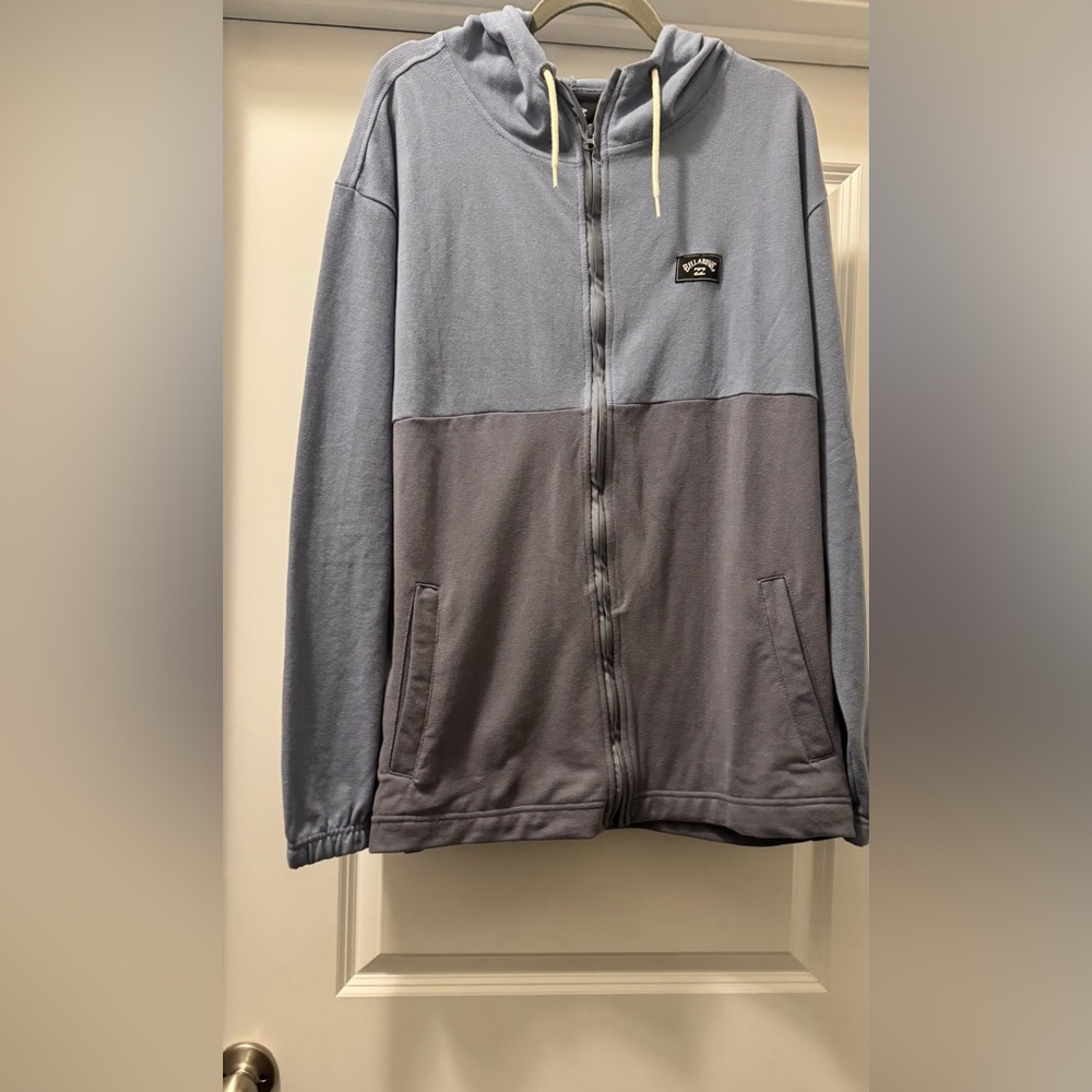 Billabong Men's Blue and Gray Hooded Jacket